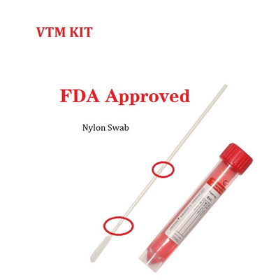 Vara de nylon oral nasal VTM Kit Sterilization Packaging do cotonete
